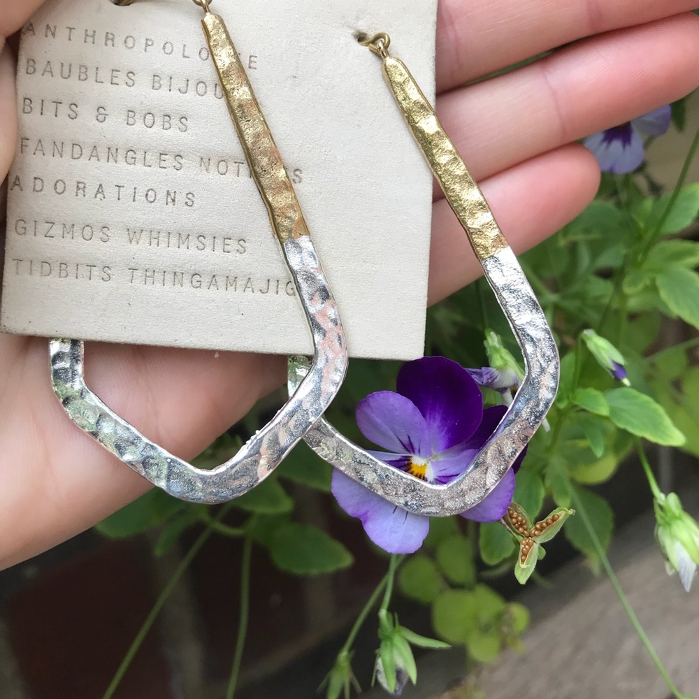 Anthropologie Silver & Gold hoops